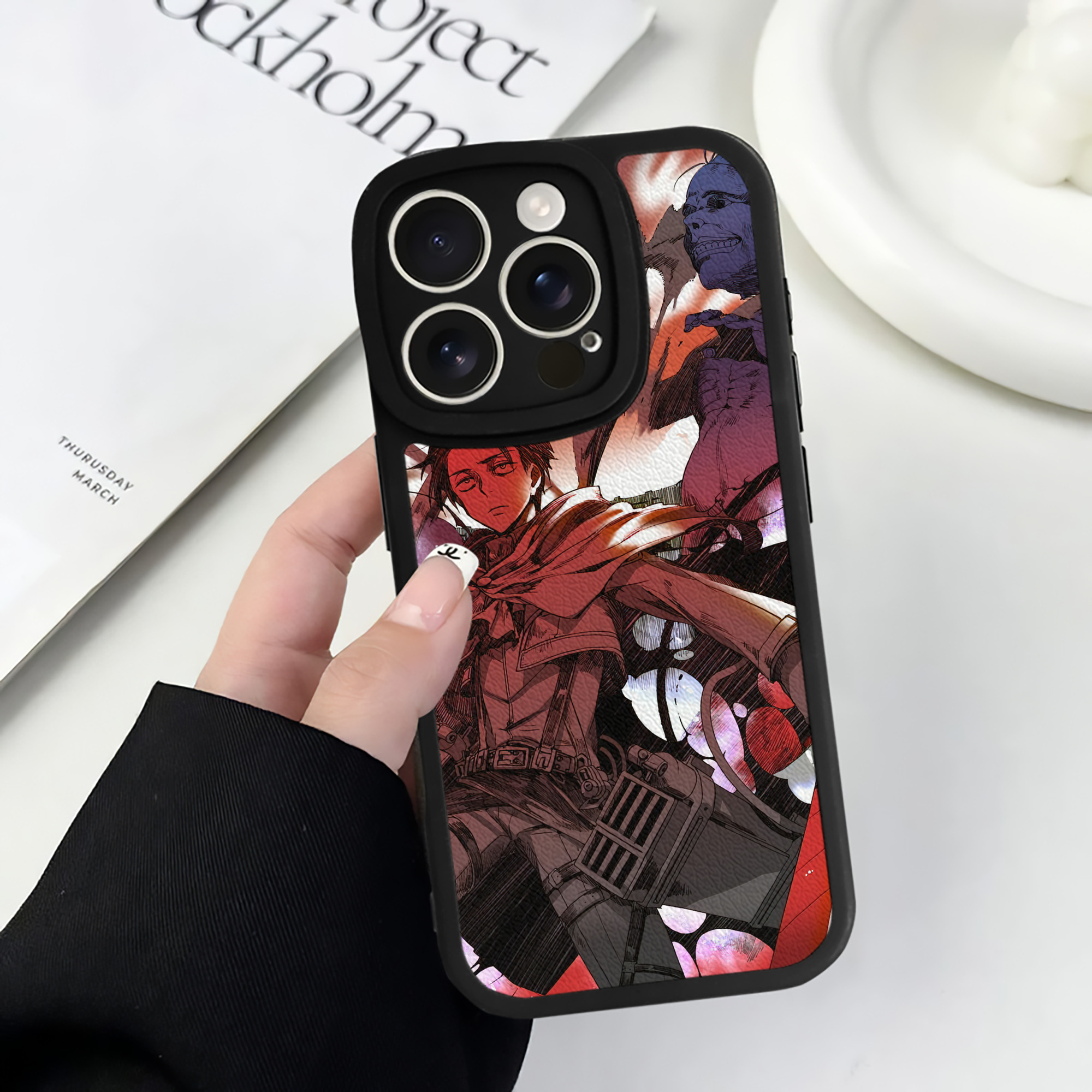 （画像用） 進撃の巨人 Attack on Titan 【iPhone 16シリーズ対応】シリコンスマホケース（レザー調） 材質：シリコン